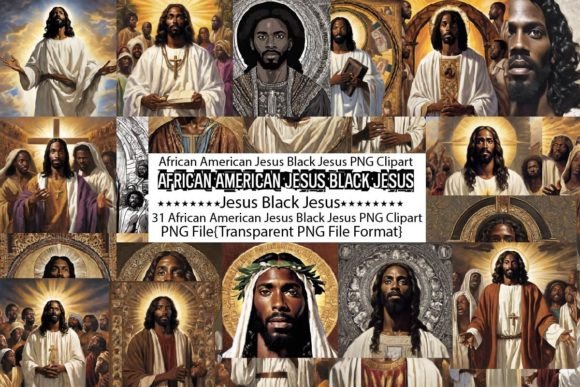 African American Jesus Black Jesus PNG for Print Templates