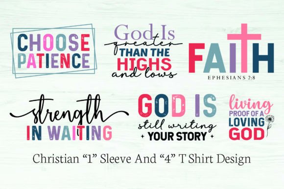 Christian 1 Sleeve and 4 T Shirt Design for Crafts