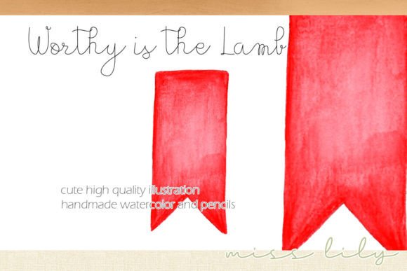 Christian Easter Red Banner Illustrations