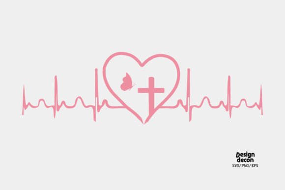 Christian Heart Pink SVG for Crafts Projects