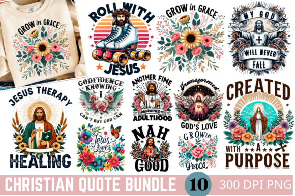 Christian Sublimation Bundle, Faith PNG for Crafts