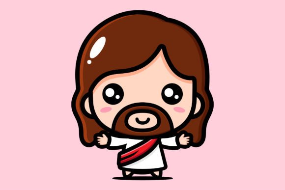CUTE JESUS OPEN HANDS HUGS Illustrations