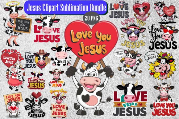Funny Jesus Sublimation Clipart Bundle