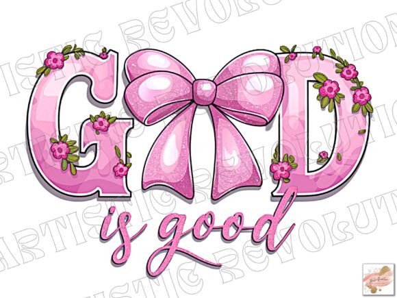 God is Good Coquette Pink Christian Png Illustrations