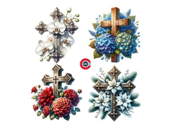 Jesus Christ Holy Cross with Flowers Crafts
