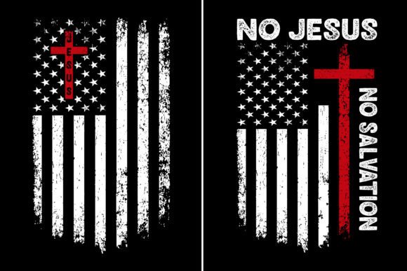 Jesus Cross with USA Flag Design and Print Templates