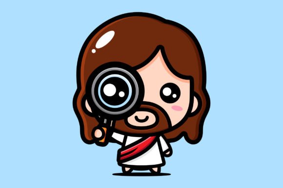 Jesus Looked Using a Magnifying Glass Illustrations