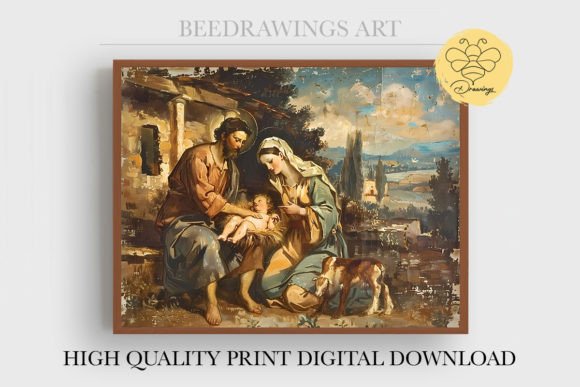 Oil Painting Jesus Wall Art 08 Illustrations