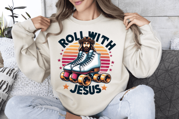 Roll with Jesus PNG Design