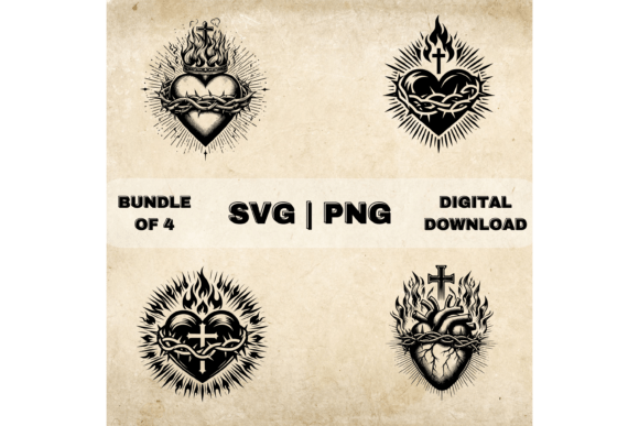 Sacred Heart of Jesus SVG Bundle, Faith and Crafts