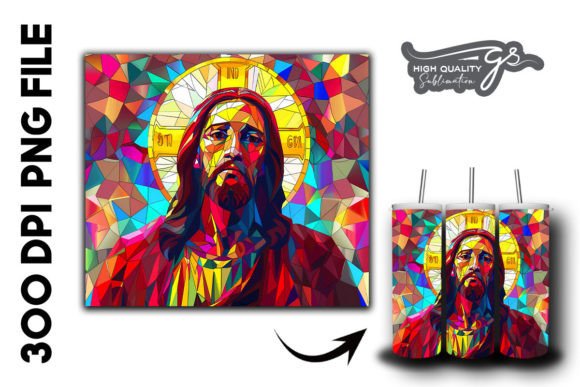 Stained Glass Jesus Tumbler Wrap 24