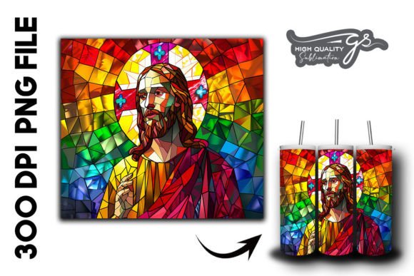 Stained Glass Jesus Tumbler Wrap 25