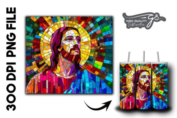 Stained Glass Jesus Tumbler Wrap 31
