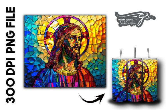 Stained Glass Jesus Tumbler Wrap 33