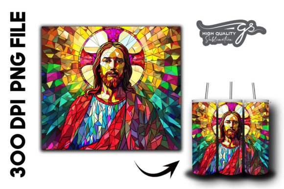Stained Glass Jesus Tumbler Wrap 40